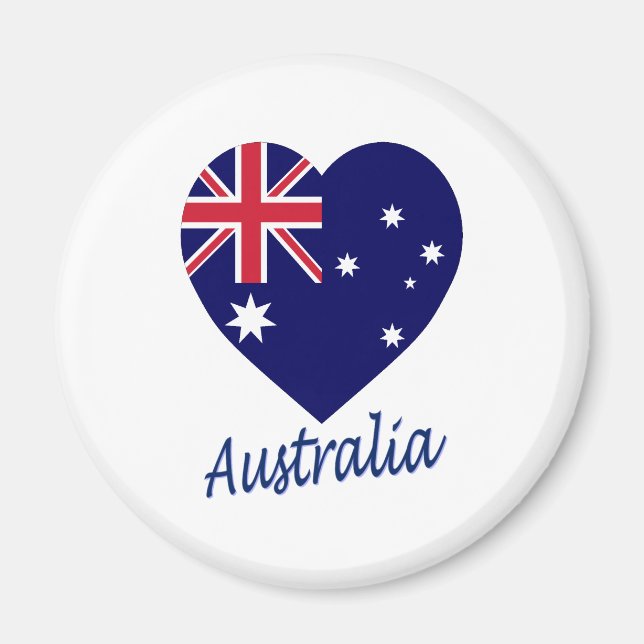 Australia Flag Heart Magnet (Front)
