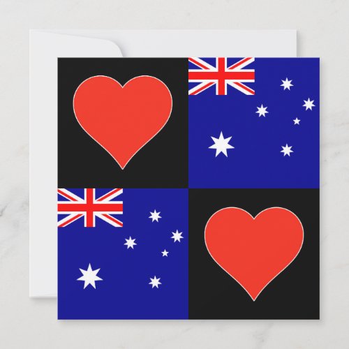 Australia Flag Heart Patriotic Australian Greeting Card