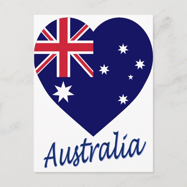 Australia Flag Heart Postcard (Front)