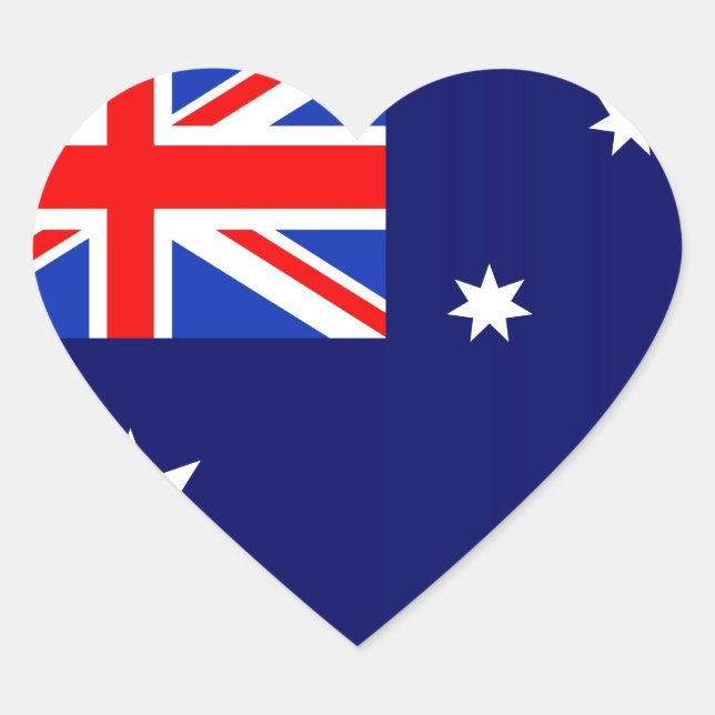 Australia Flag Heart Sticker (Front)