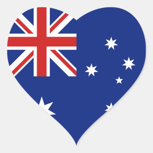 Australia Flag Heart Sticker