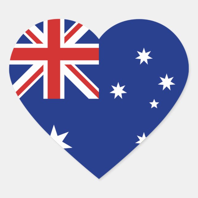 Australia Flag Heart Sticker (Front)