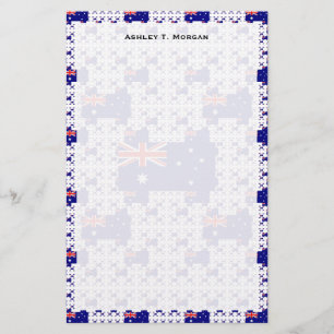 Australia Flag in Multiple Colorful Layers Stationery