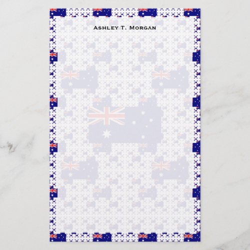 Australia Flag in Multiple Colorful Layers Stationery