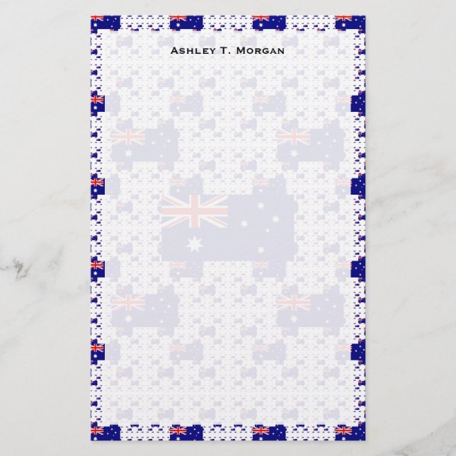 Australia Flag in Multiple Colorful Layers Stationery (Front)