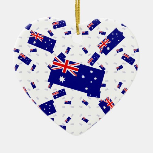 Australia Flag in Multiple Layers Askew Ceramic Ornament