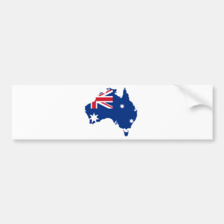 Australia Flag in the shape of Australia Bumper Sticker
