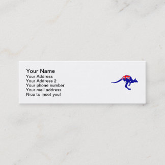 Australia flag kangaroo mini business card