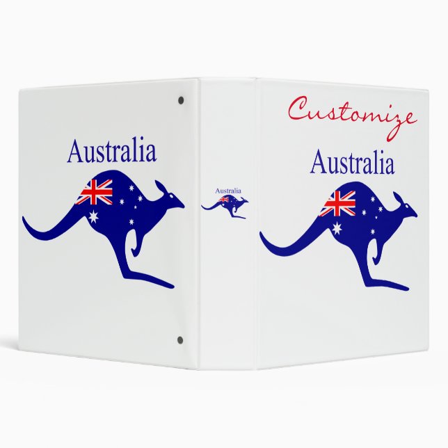 Australia Flag Kangaroo Thunder_Cove 3 Ring Binder (Background)