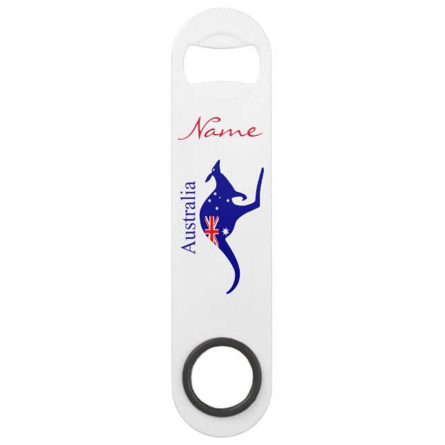 Australia Flag Kangaroo Thunder_Cove Bar Key (Front)
