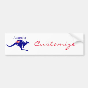 Australia Flag Kangaroo Thunder_Cove Bumper Sticker
