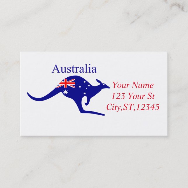 Australia Flag Kangaroo Thunder_Cove Business Card (Front)