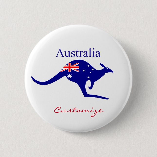 Australia Flag Kangaroo Thunder_Cove Button (Front)