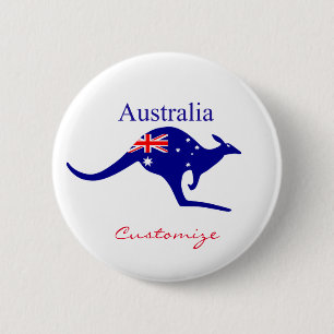 Australia Flag Kangaroo Thunder_Cove Button