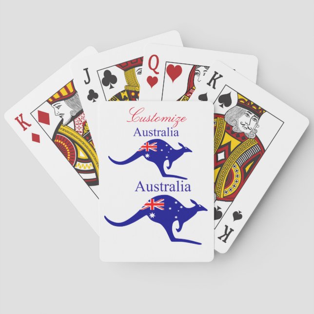 Australia Flag Kangaroo Thunder_Cove C Poker Cards (Back)