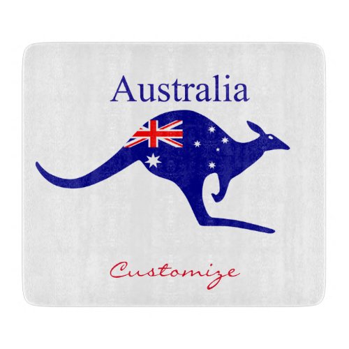 Australia Flag Kangaroo Thunder_Cove Cutting Board