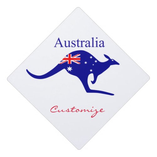 Australia Flag Kangaroo Thunder_Cove Graduation Cap Topper