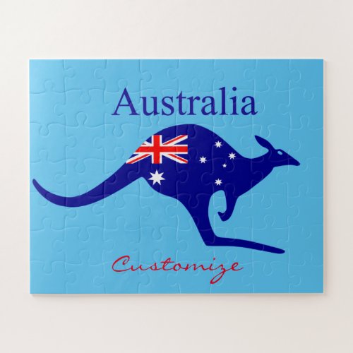 Australia Flag Kangaroo Thunder_Cove Jigsaw Puzzle