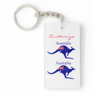 Australia Flag Kangaroo Thunder_Cove Keychain