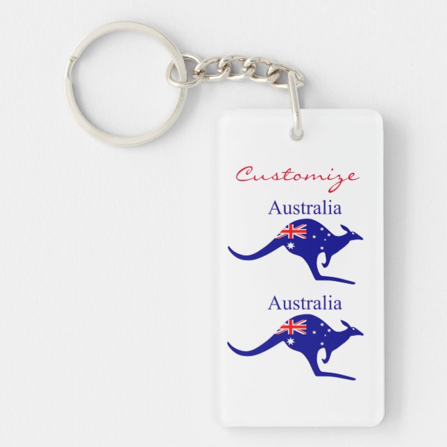 Australia Flag Kangaroo Thunder_Cove Keychain (Front)