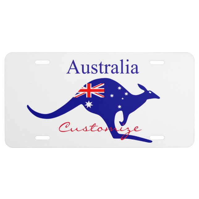 Australia Flag Kangaroo Thunder_Cove License Plate (Front)