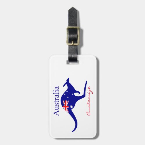 Australia Flag Kangaroo Thunder_Cove Luggage Tag