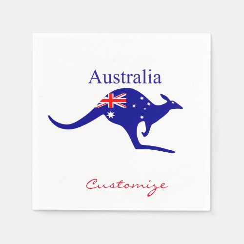 Australia Flag Kangaroo Thunder_Cove Napkins