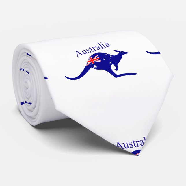 Australia Flag Kangaroo Thunder_Cove Neck Tie (Rolled)
