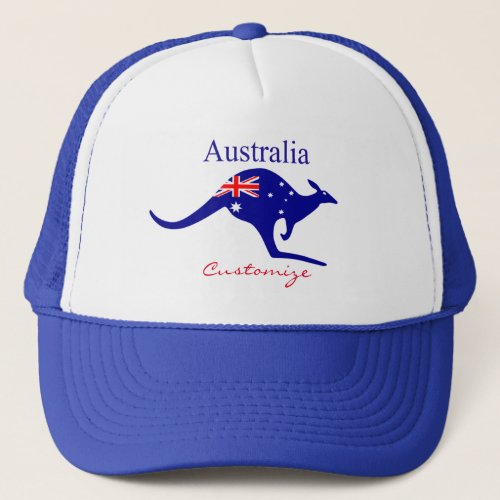 Australia Flag Kangaroo Thunder_Cove Trucker Hat