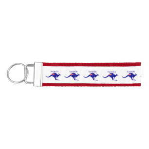 Australia Flag Kangaroo Thunder_Cove Wrist Keychain