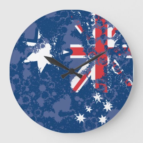 AUSTRALIA FLAG KCALIMA effect by Masanser Large Clock