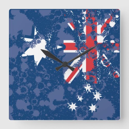 AUSTRALIA FLAG KCALIMA effect by Masanser Square Wall Clock