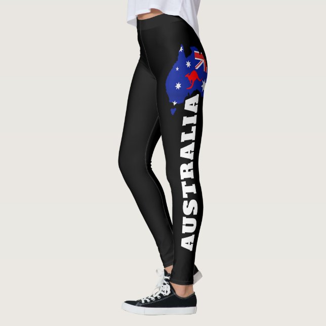 Australia Flag Leggings - Aussie Patriotic Wear (Left)