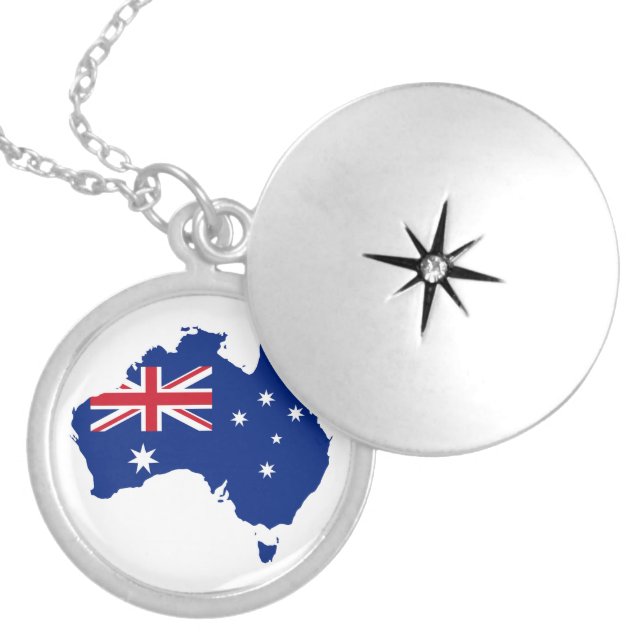 Australia flag locket necklace (Front)