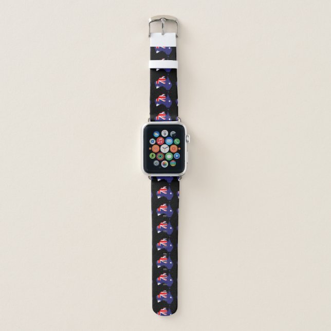 Australia Flag Map Apple Watch Band (Front)