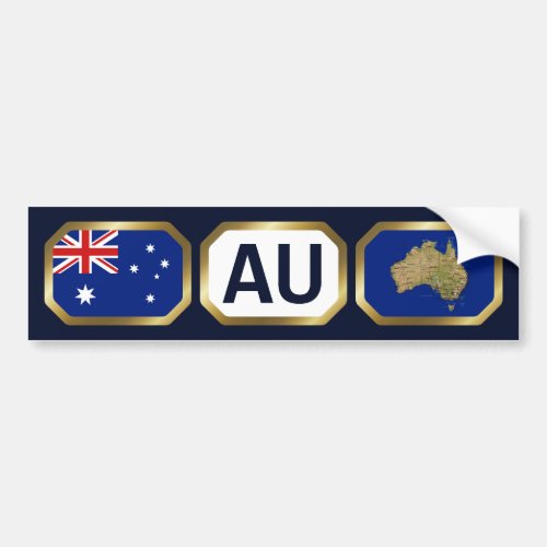 Australia Flag Map Code Bumper Sticker