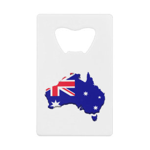 Australia Flag Map Credit Card Bottle Opener