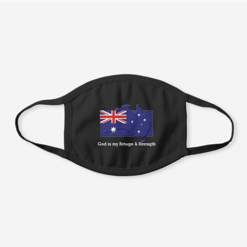 AUSTRALIA FLAG MAP Customizable GOD IS MY REFUGE Black Cotton Face Mask