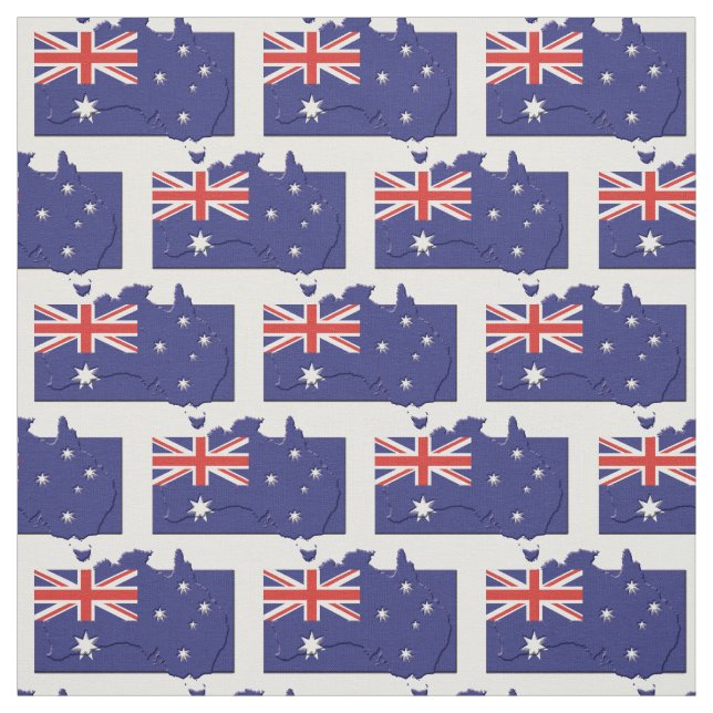 AUSTRALIA Flag Map Outline Fabric (Swatch)