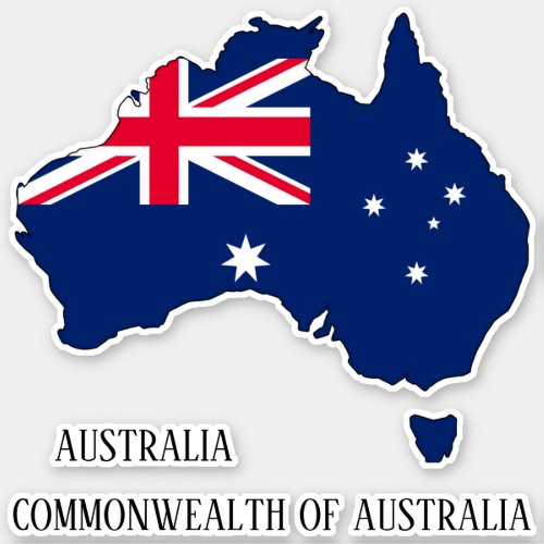 Australia Flag Map Outline Sticker