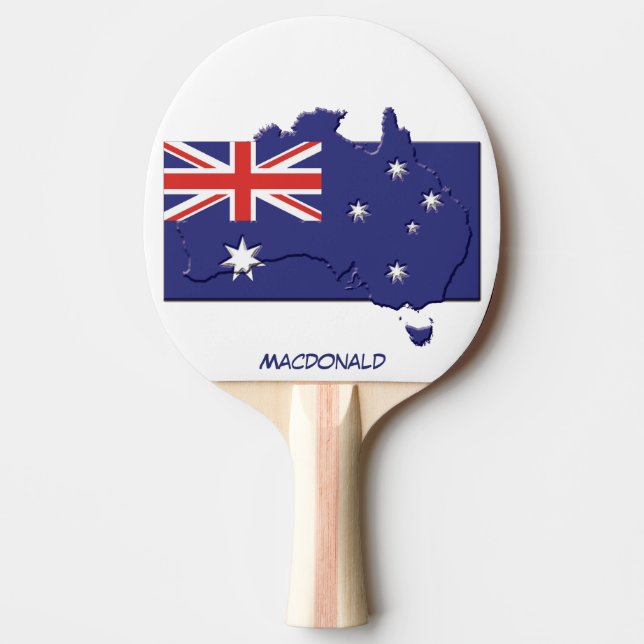 AUSTRALIA FLAG & MAP Personalized Ping Pong Paddle (Front)