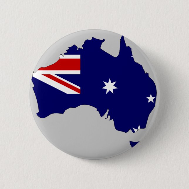 Australia flag map pinback button (Front)