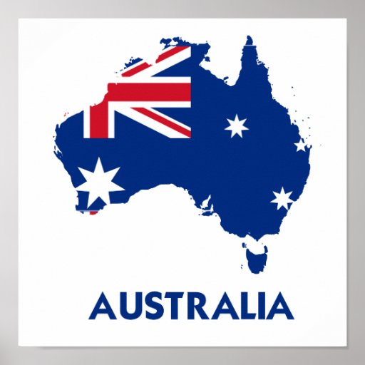 AUSTRALIA FLAG MAP POSTER | Zazzle