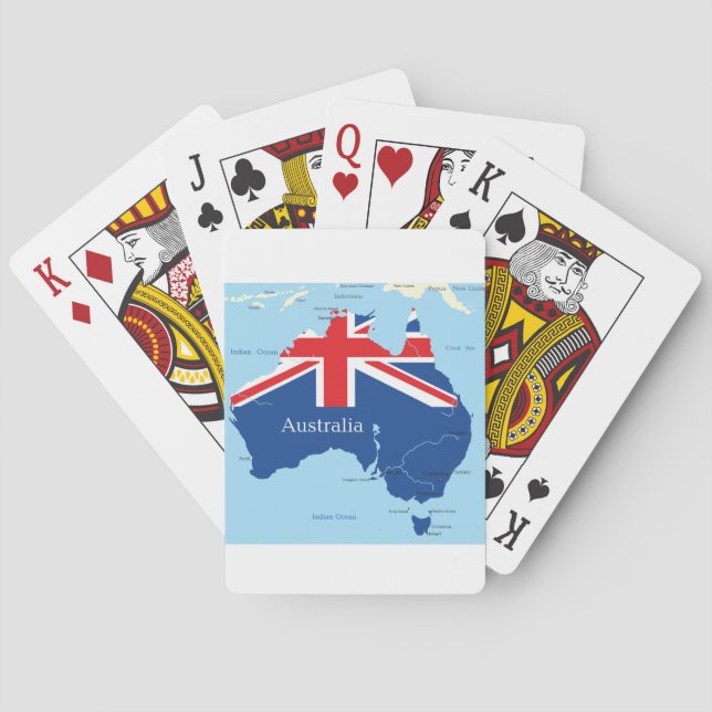 Australia Flag Map Silhouette Poker Cards (Back)