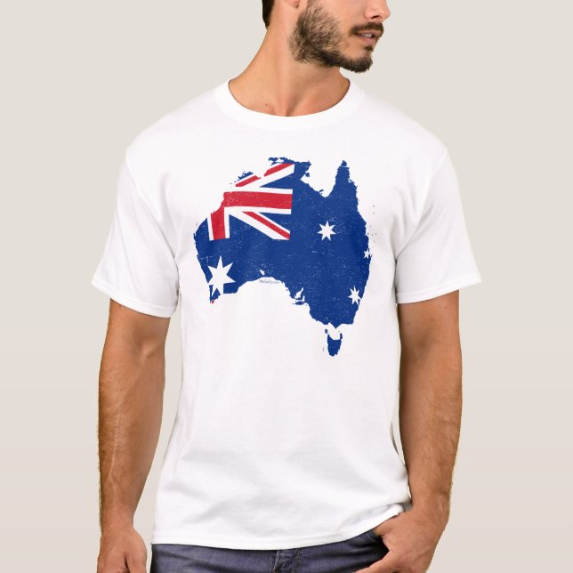 Australia Flag Map T-Shirt (Front)