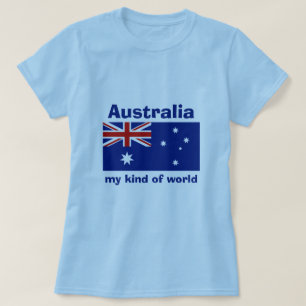 Australia Flag + Map + Text T-Shirt