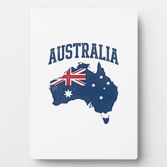 Australia Flag Map Vintage Distressed Graphic_1 Plaque (Front)