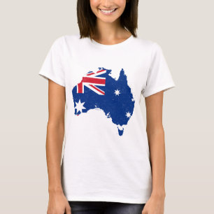 Australia Flag Map W T-Shirt
