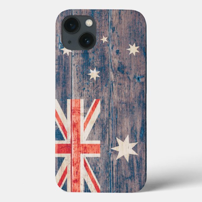 Australia Flag on Wood Case-Mate iPhone Case (Back)
