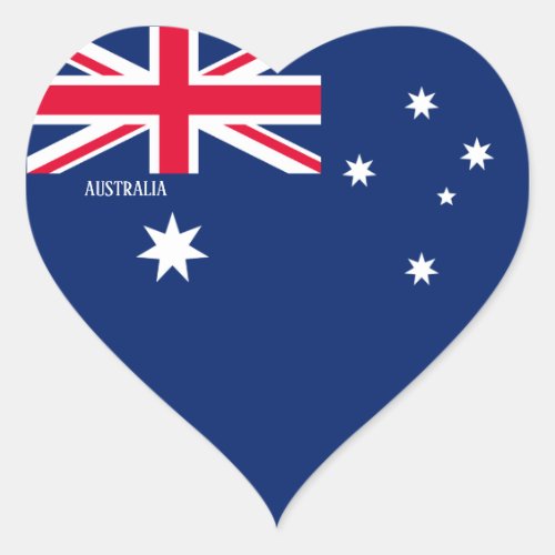 Australia Flag Patriotic Heart Sticker